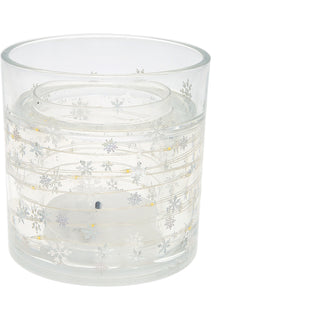 Snowflakes 5 oz Refillable Soy Wax Candle with LED Accents
