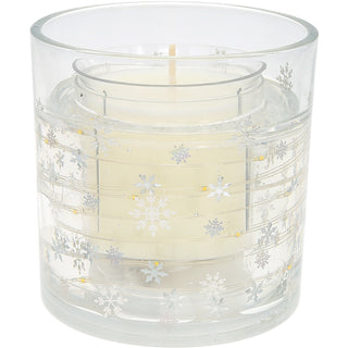 Snowflakes 5 oz Refillable Soy Wax Candle with LED Accents