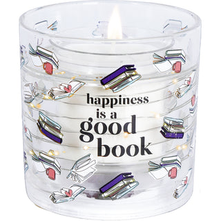 Good Book 5 oz Refillable Soy Wax Candle with LED Accents
