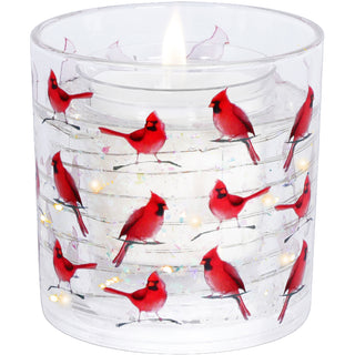 Cardinals 5 oz Refillable Soy Wax Candle with LED Accents