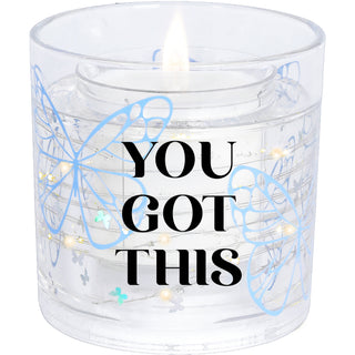 You Got This 5 oz Refillable Soy Wax Candle with LED Accents