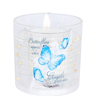 Butterflies 5 oz Refillable Soy Wax Candle with LED Accents