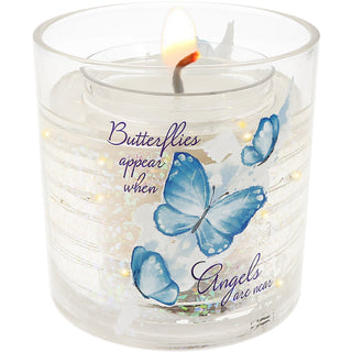 Butterflies 5 oz Refillable Soy Wax Candle with LED Accents