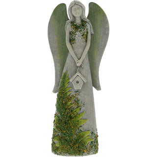 Birdhouse 8.75" Angel holding a Birdhouse