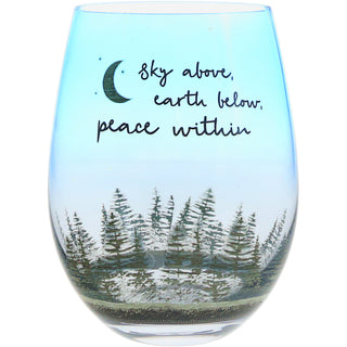 Peace Within 18 oz Stemless Wine Glass