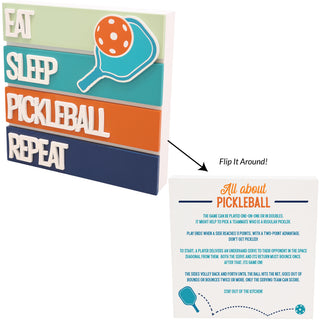 Eat Sleep Pickleball 6.5" MDF Plaque