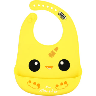 Yellow Mini Monster 12" Silicone Catch All Bib