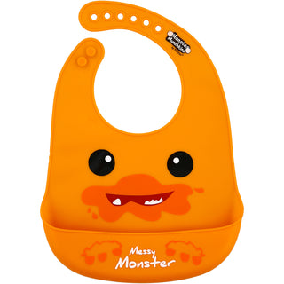 Orange Messy Monster 12" Silicone Catch All Bib