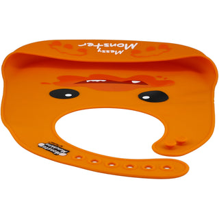 Orange Messy Monster 12" Silicone Catch All Bib