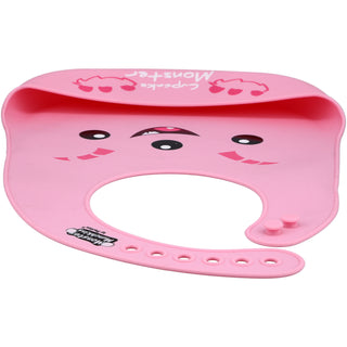 Pink Cupcake Monster 12" Silicone Catch All Bib