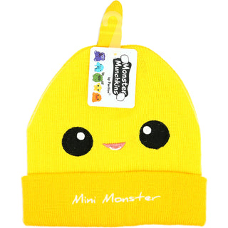 Yellow Mini Monster One Size Fits All Baby Hat