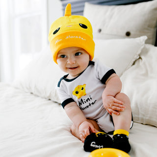 Yellow Mini Monster One Size Fits All Baby Hat