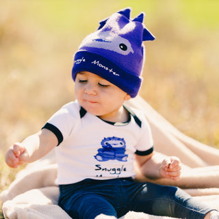 Purple Snuggle Monster 6-12 Months Bodysuit