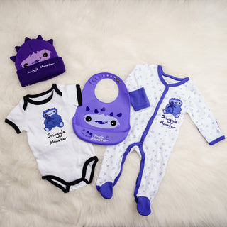 Purple Snuggle Monster 6-12 Months Bodysuit