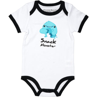 Blue Snack Monster 6-12 Months Bodysuit