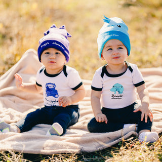 Blue Snack Monster 6-12 Months Bodysuit