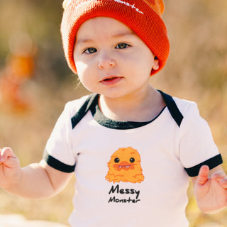Orange Messy Monster 6-12 Months Bodysuit