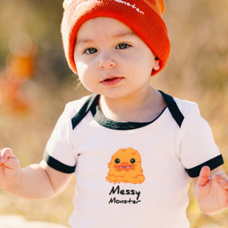Orange Messy Monster 6-12 Months Bodysuit