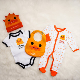 Orange Messy Monster 6-12 Months Bodysuit