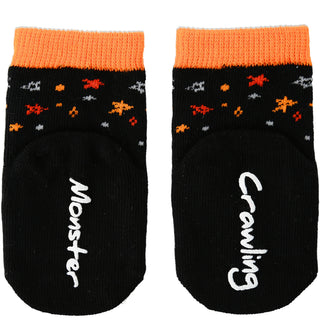 Orange Crawling Monster 0-12 Month Non-slip Baby Socks