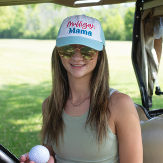 Mulligan Mama Light Teal with White Adjustable Hat