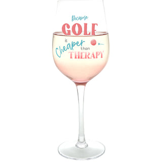 Golf Therapy 16 oz Stemmed Wine Glass