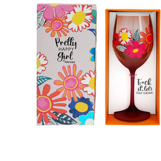 Day Drink Gift Boxed 18 oz Wine Glass