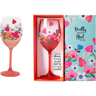 Age & Wine Gift Boxed 18 oz Wine Glass