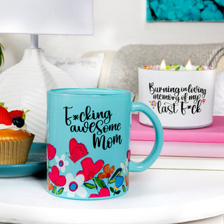 Awesome Mom 18 oz Glass Mug