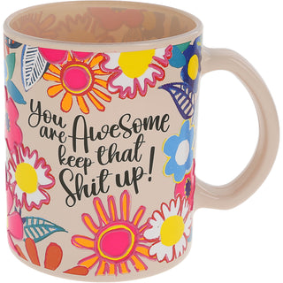 You Are Awesome 18 oz Glass Mug