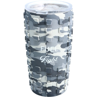 Fight 20 oz Travel Tumbler with 3D Silicone Wrap