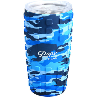 Papa Bear 20 oz Travel Tumbler with 3D Silicone Wrap