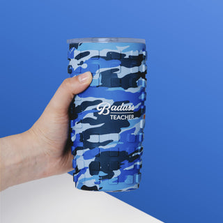 Badass Teacher 20 oz Travel Tumbler with 3D Silicone Wrap