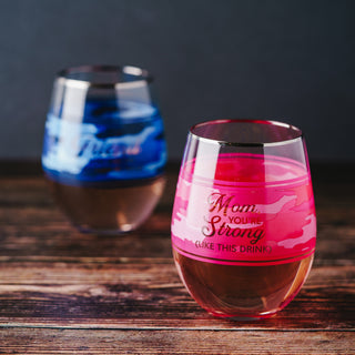 Mom 18 oz Stemless Wine Glass