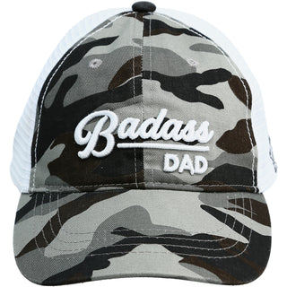 Badass Dad Gray Camo Adjustable Mesh Hat