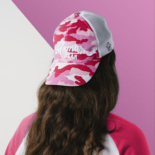 Mama Bear Pink Camo Adjustable Mesh Hat