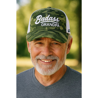 Grandpa Green Camo Adjustable Mesh Hat