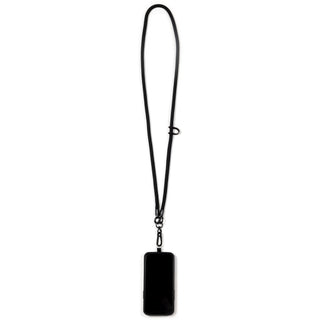 Black Soft Nylon Crossbody Phone Lanyard