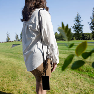 Black Soft Nylon Crossbody Phone Lanyard