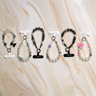 Blue Beaded Hands-Free Wrist Strap