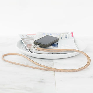 Champagne Crossbody Soft Gemmed Phone Lanyard