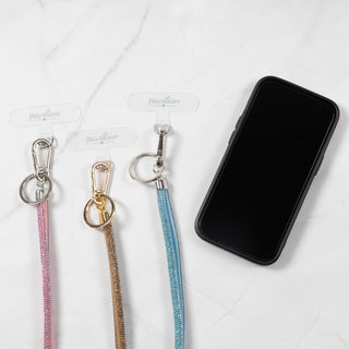 Gold Crossbody Soft Gemmed Phone Lanyard