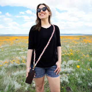 Cherry Blossom Crossbody Crocheted Phone Lanyard