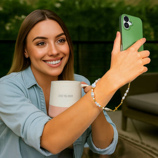 Cross Beaded Hands-Free Wrist Strap