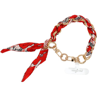Red Coral Chained Scarf Hands-Free Wrist Strap