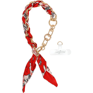 Red Coral Chained Scarf Hands-Free Wrist Strap
