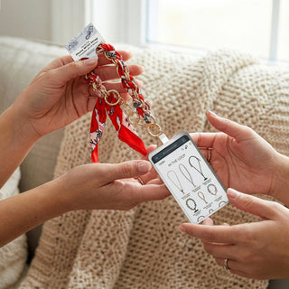 Red Coral Chained Scarf Hands-Free Wrist Strap