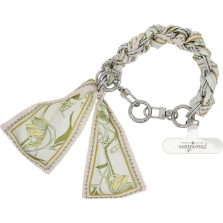 White Lily Chained Scarf Hands-Free Wrist Strap