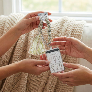 White Lily Chained Scarf Hands-Free Wrist Strap