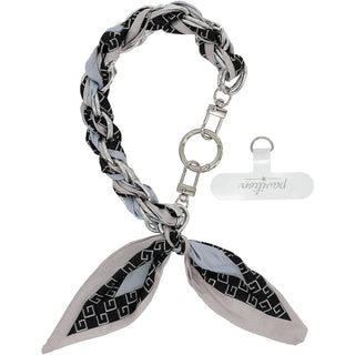 Blue Geometric Chained Scarf Hands-Free Wrist Strap